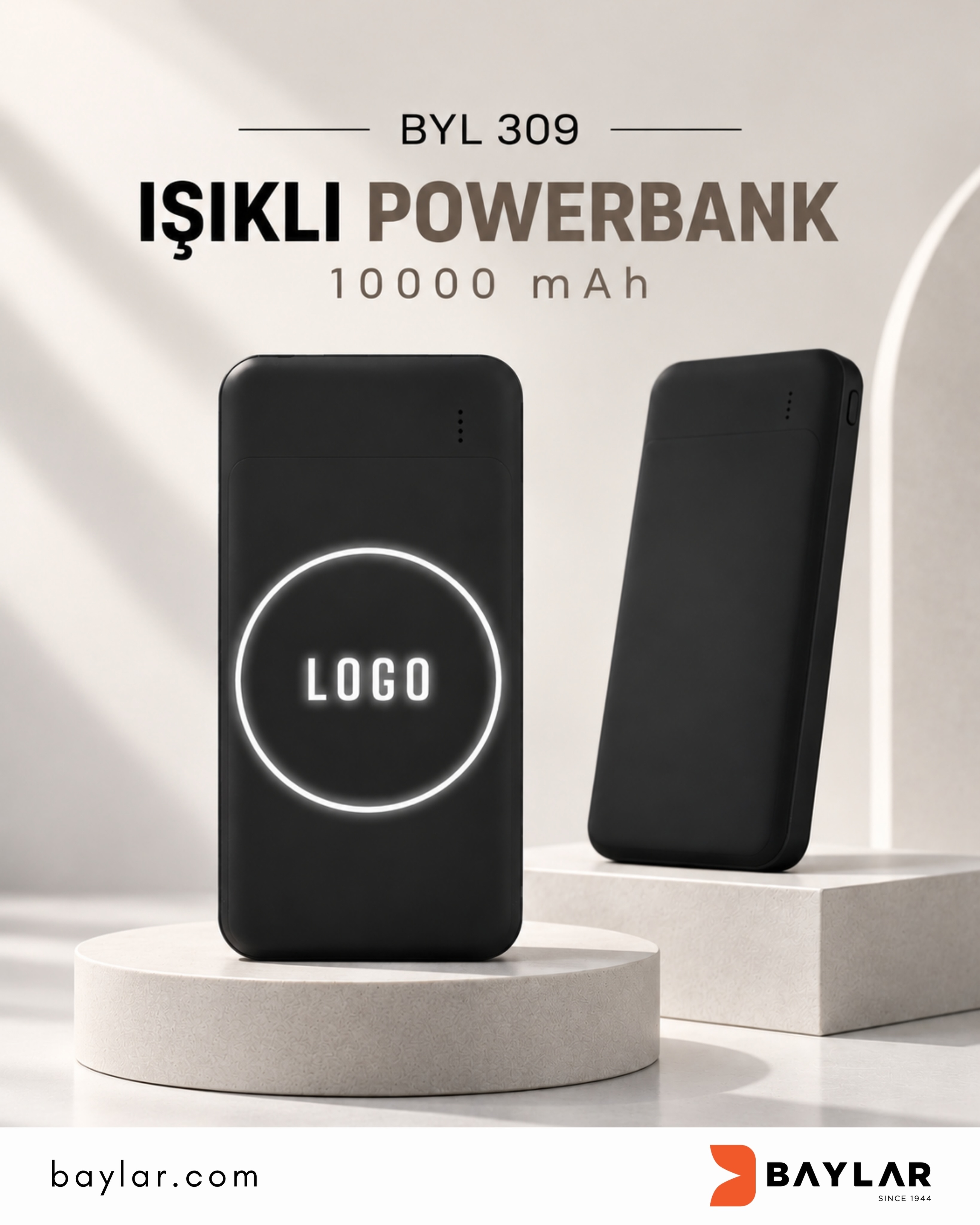 BYL 309 Işıklı Powerbank 10000 mAh