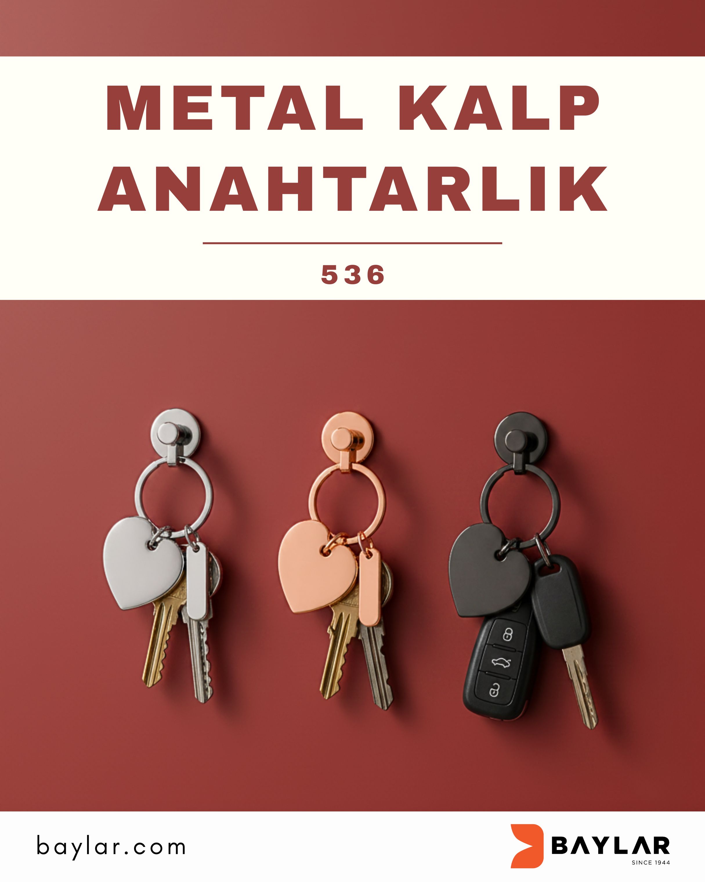 536 Metal Kalp Anahtarlık