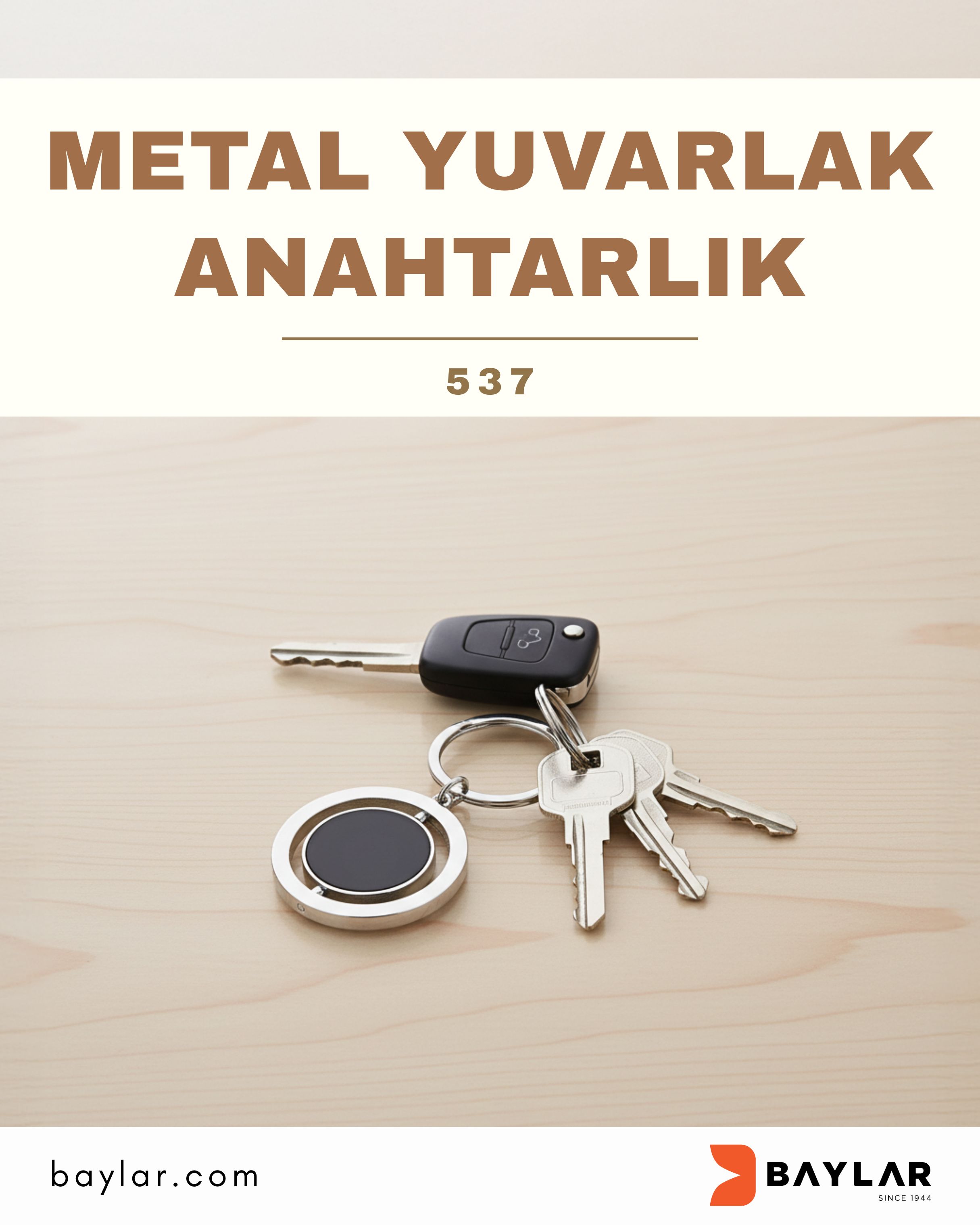 537 537 Metal Ortası Dönen Yuvarlak Anahtarlık
