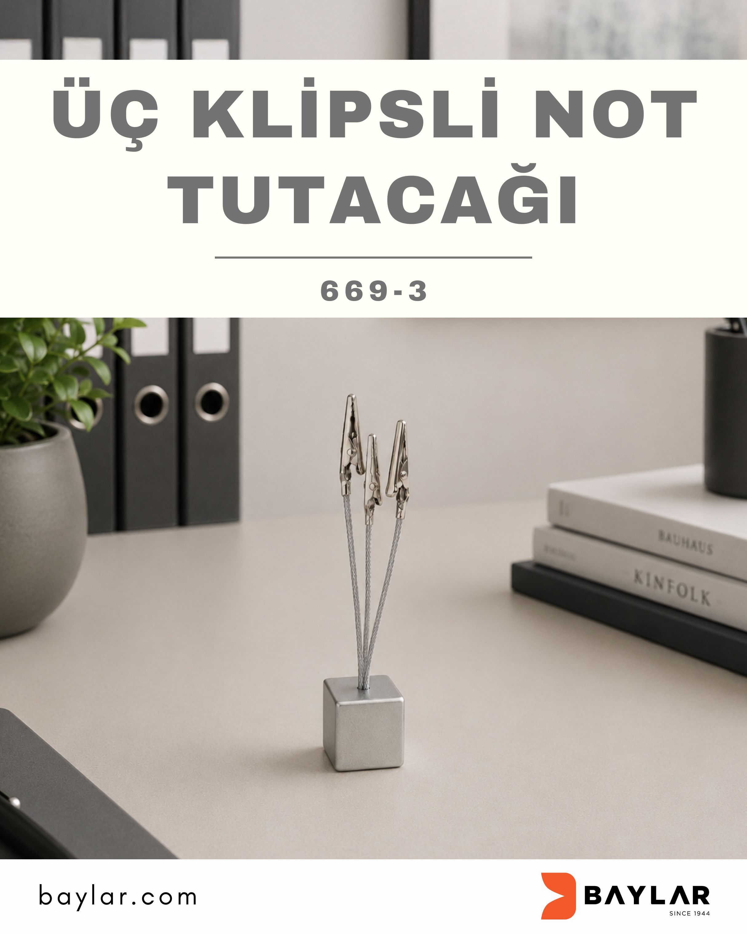 669-3 Üç Klipsli Küp Not Tutacağı