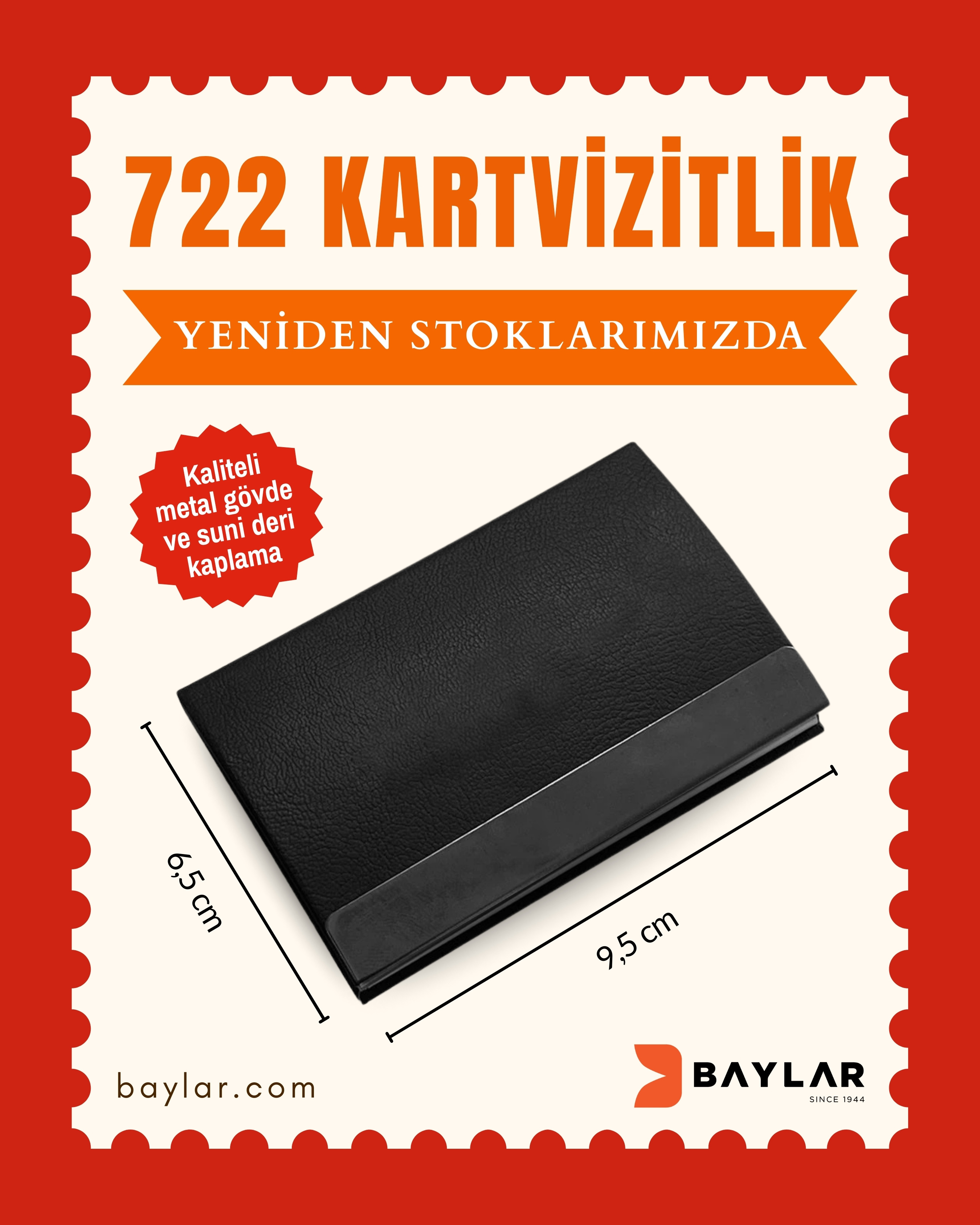 722 Metal Suni Deri Kartvizitlik