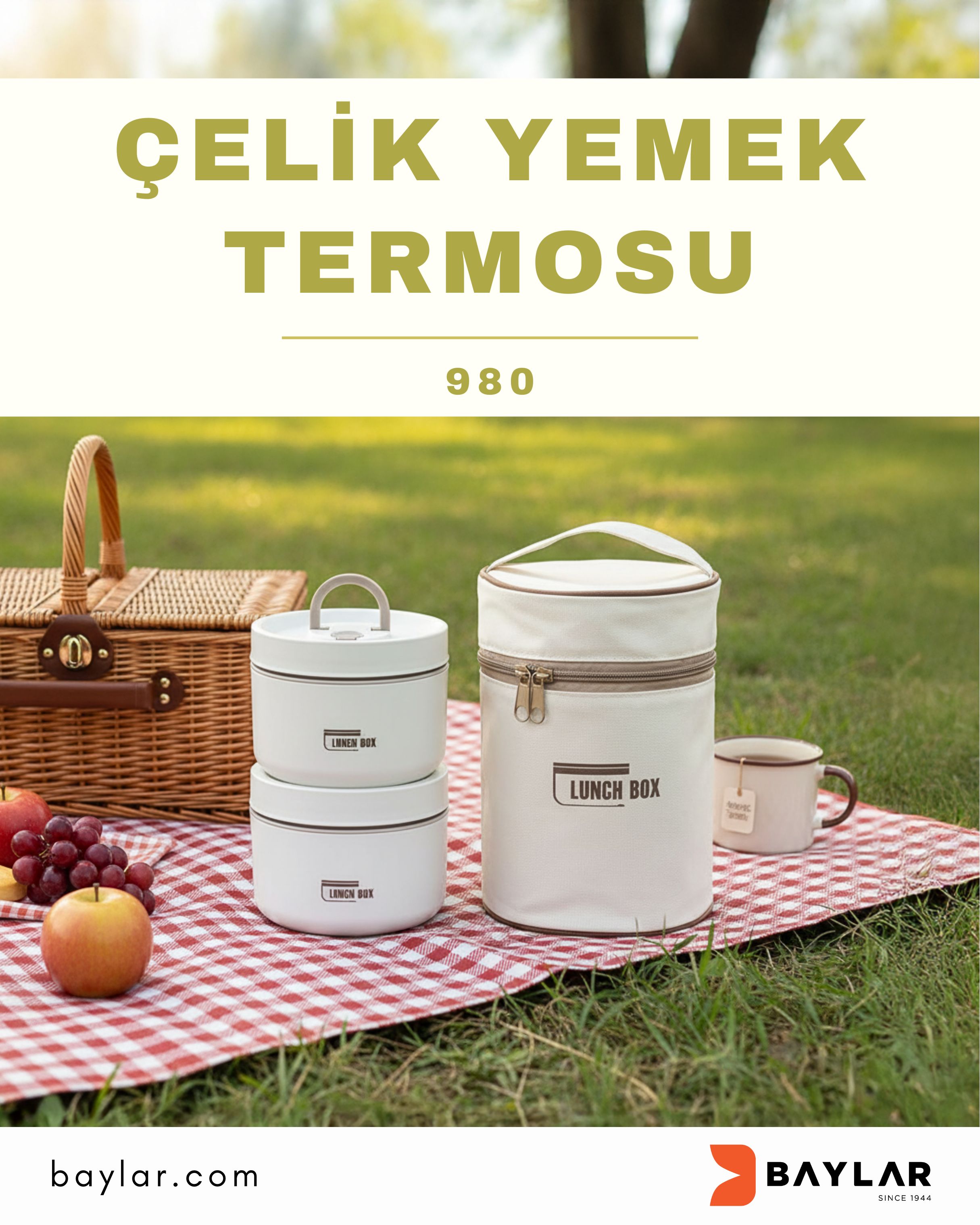 980 980 LUNCHBOX  YEMEK TERMOSU  2'Lİ SET