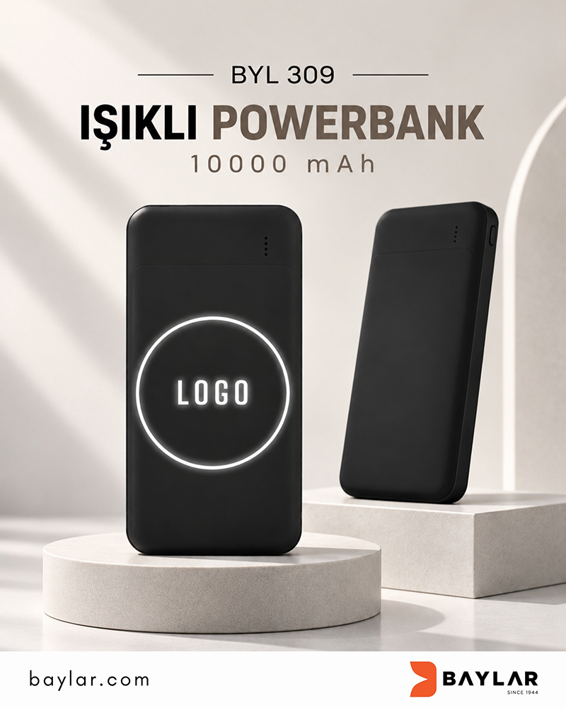 BYL 309 BayCHIP Işıklı Powerbank 10000 mAh