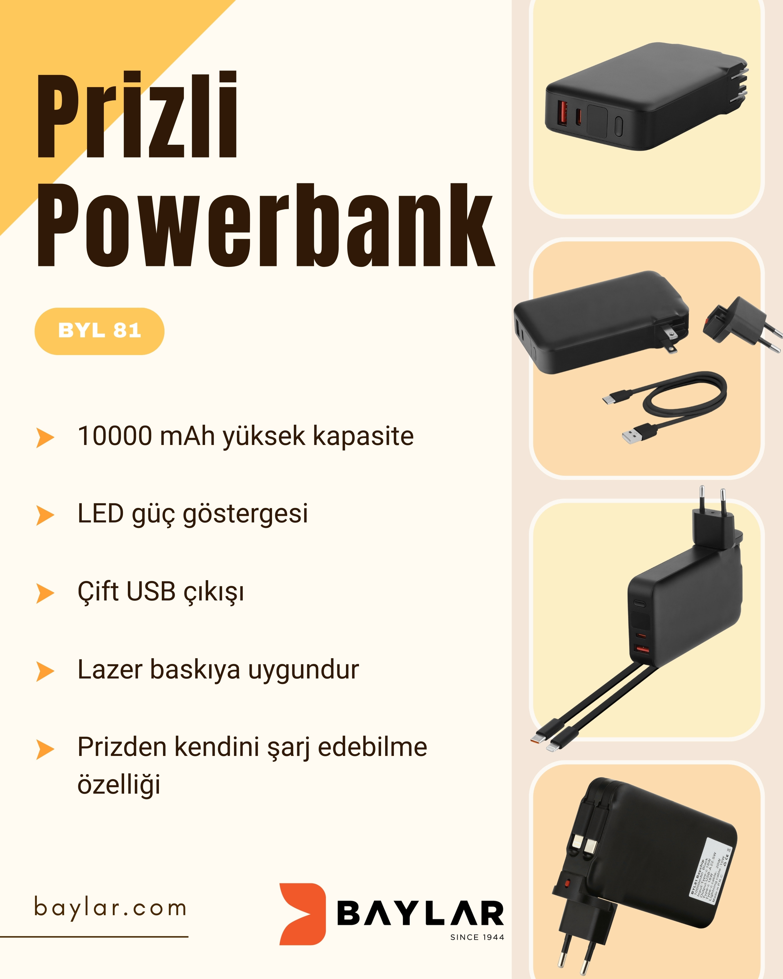 BYL 81 BayCHIP Prizli Powerbank 10000 mAh