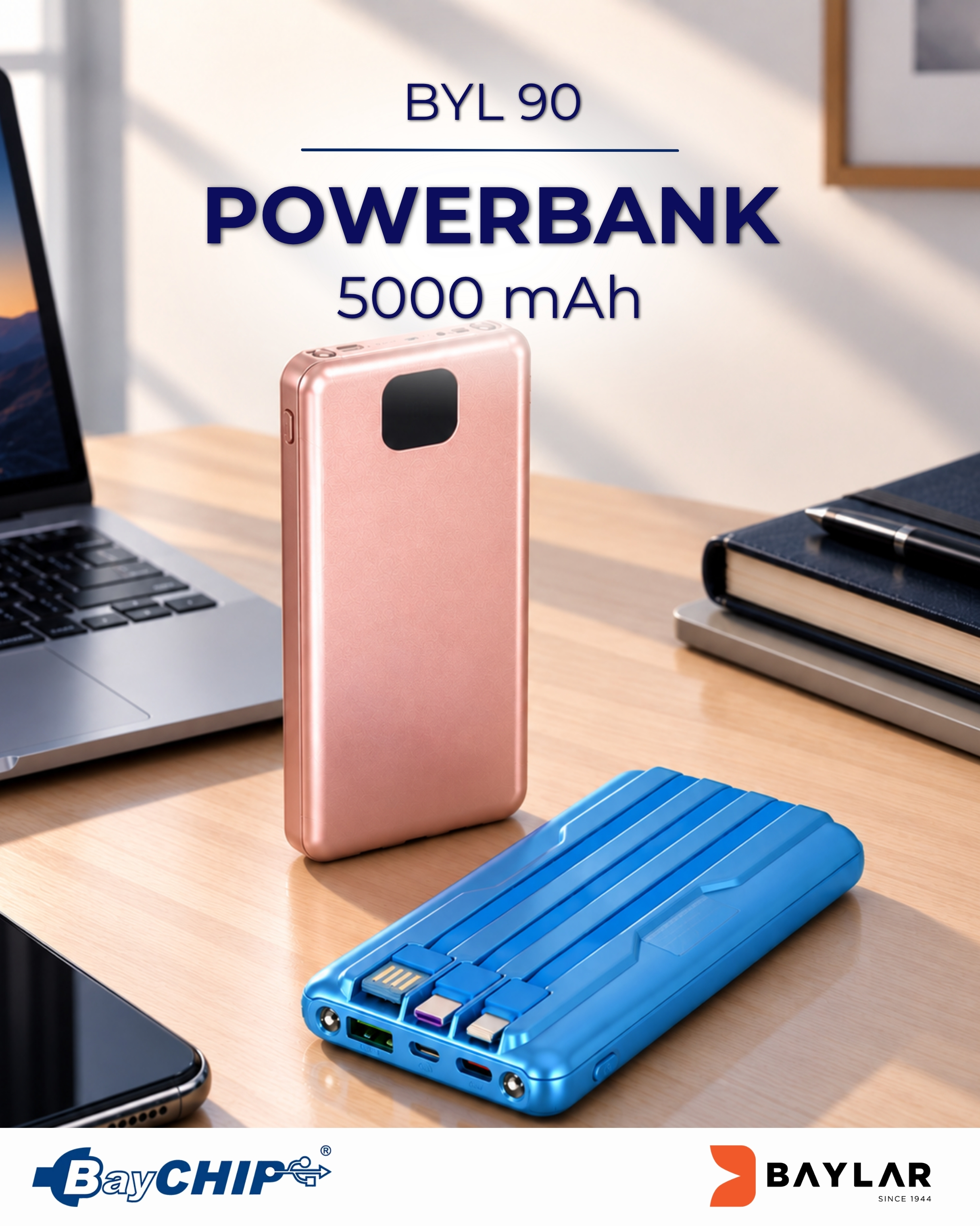 BYL 90 BayCHIP  Powerbank PD Hızlı Şarj 10000 mAh