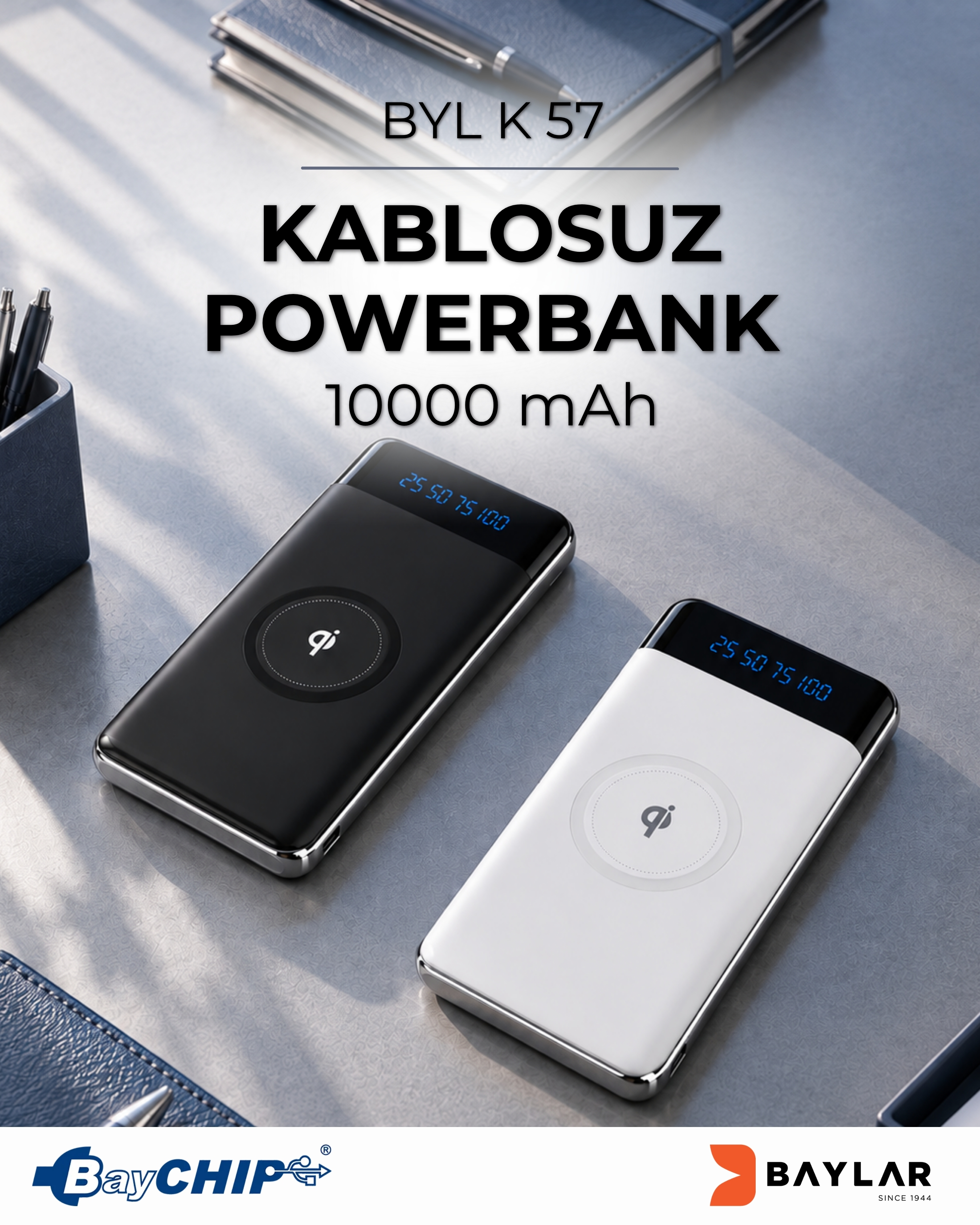 BYL K 57 BayCHIP  Kablosuz Powerbank 10000 mAh