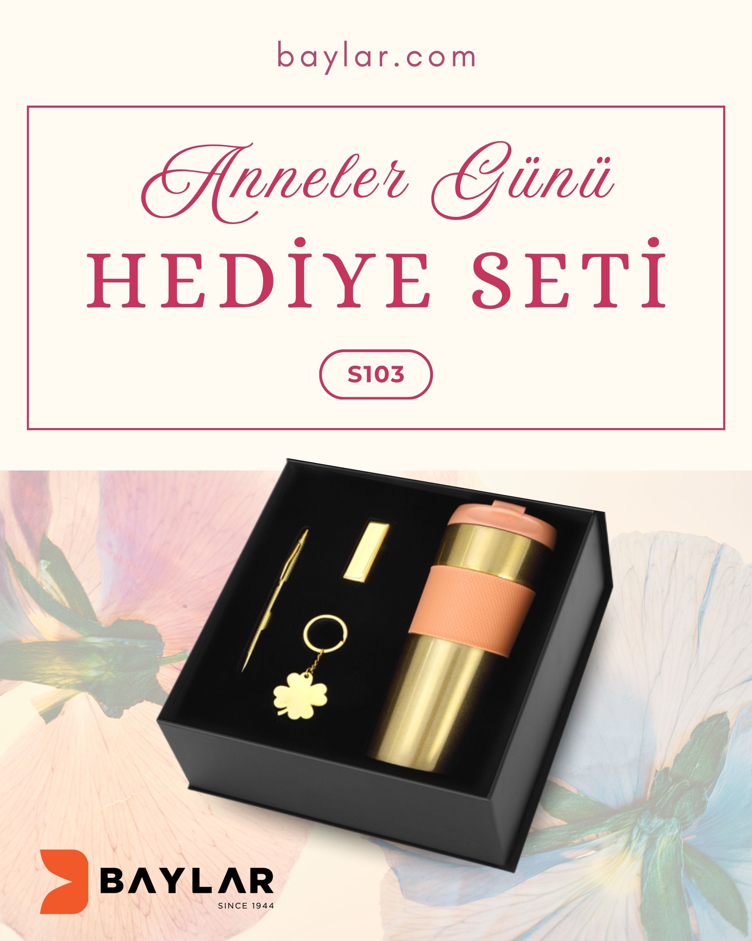 S103 Termos-Anahtarlık- USB ve Kalem VIP Hediye Set