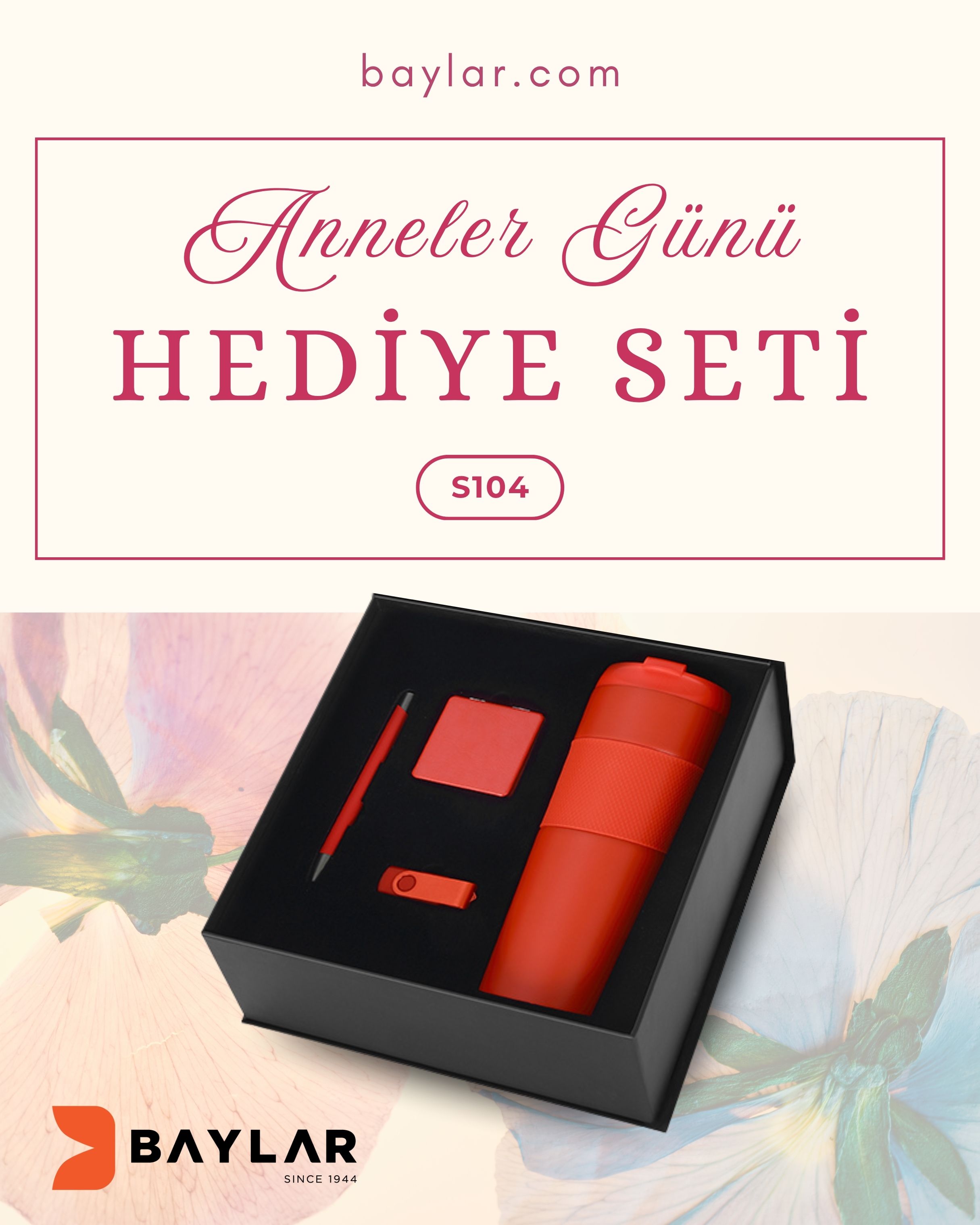 S104 Termos Ayna Usb ve Kalem VIP Hediye Seti