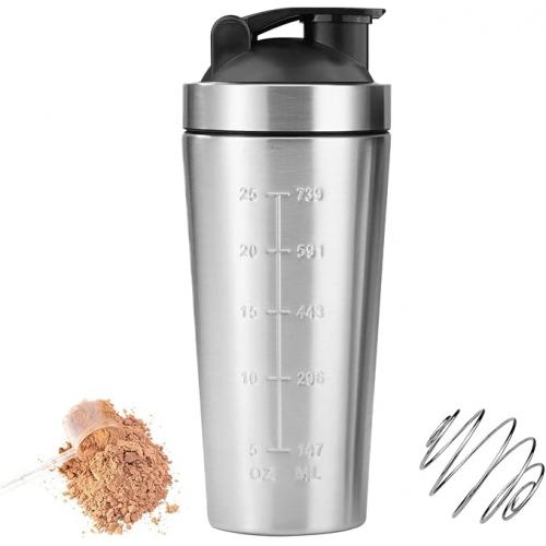 Çelik SHAKER Sporcu Suluğu Protein Shaker ve Smoothie Matarası (800 ml)