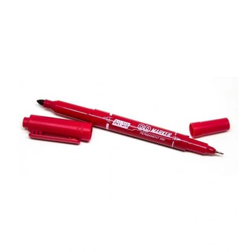 Aihao Permanent Cd Kalemi Çift Taraflı Kırmızı Ah-319