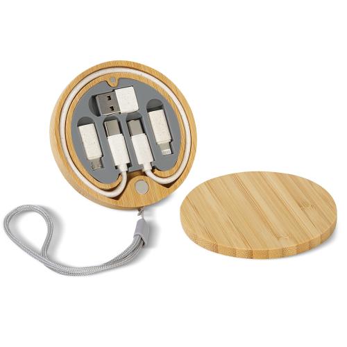 Çok Fonksiyonlu Taşınabilir Yuvarlak  Bambu  Kablo Seti